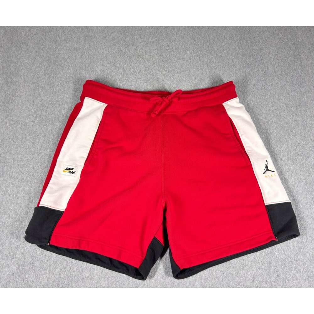 Nike Air‎ Jordan Sweat Shorts Mens L Red Jumpman Drawstring Logo